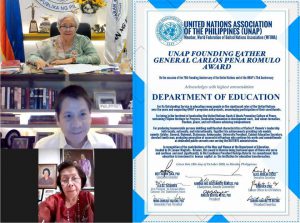 DepEd receives General Carlos P. Romulo award at the United Nations’ 75th and UNAP’s 73rd anniversary