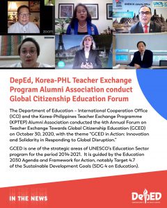 DepEd, Korea-PHL Teacher Exchange Program Alumni Association conduct Global Citizenship Education Forum