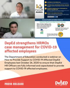 DepEd strengthens HRMOs case management for COVID-19 affected employees