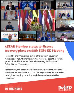 ASEAN Member states to discuss recovery plans on 15th SOM-ED Meeting