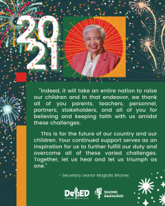 Briones, DepEd officials give message of hope, thank partners in Year-Ender message