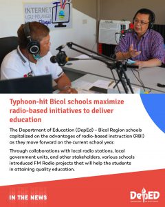 Typhoon-hit Bicol schools maximize radio-based initiatives to deliver education