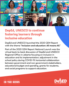 DepEd, UNESCO to continue fostering learners through inclusive education