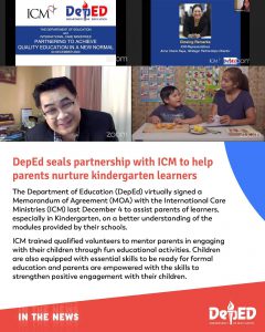 DepEd seals partnership with ICM to help parents nurture kindergarten learners