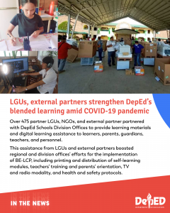 LGUs, external partners strengthen DepEd’s blended learning amid COVID-19 pandemic