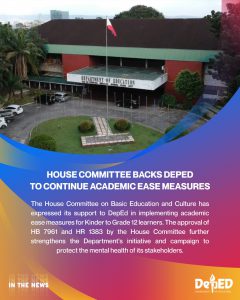 House Committee backs DepEd to continue academic ease measures