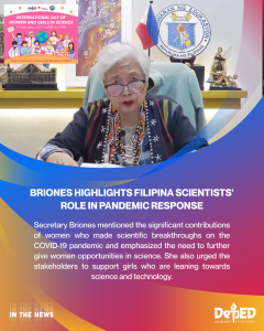 Briones highlights Filipina scientists’ role in pandemic response