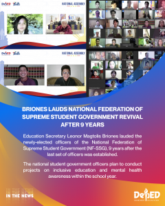 Briones lauds National Federation of Supreme Student Government revival after 9 years