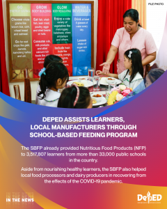 DepEd assists learners, local manufacturers through School-Based Feeding Program