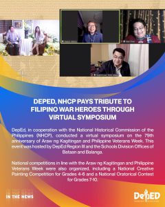 DepEd, NHCP pays tribute to Filipino war heroes through virtual symposium