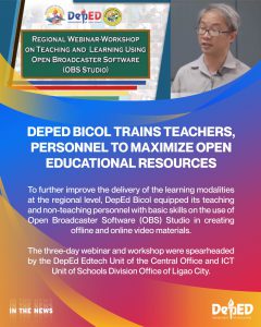 DepEd Bicol trains teachers, personnel to maximize Open Educational Resources