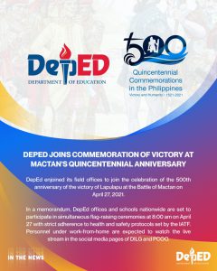 DepEd joins commemoration of Victory at Mactan’s Quincentennial anniversary