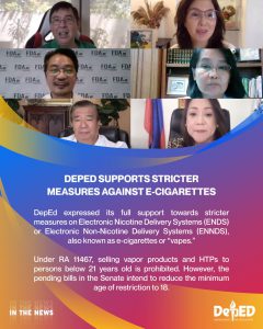 DepEd supports stricter measures against e-cigarettes