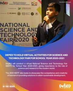 DepEd to hold virtual activities for Science and Technology Fair for School Year 2020-2021