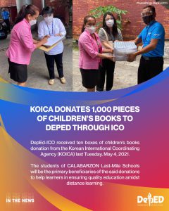 KOICA donates 1,000 pieces of children’s books to DepEd through ICO