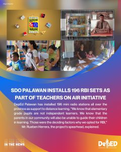 SDO Palawan installs 196 RBI sets as part of Teachers on Air Initiative