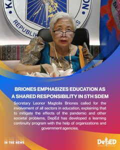 Briones emphasizes education as a shared responsibility in 5th SDEM