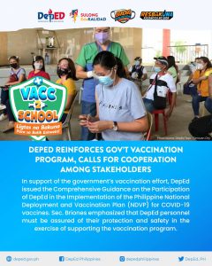 DepEd reinforces gov’t vaccination program, calls for cooperation among stakeholders