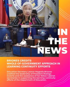 Briones credits whole-of-government approach in learning continuity efforts