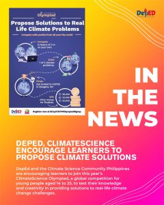 DepEd, ClimateScience encourage learners to propose climate solutions