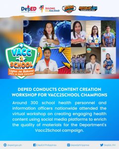 DepEd conducts content creation workshop for Vacc2School champions