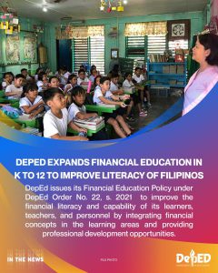 DepEd expands financial education in K to 12 to improve literacy of Filipinos