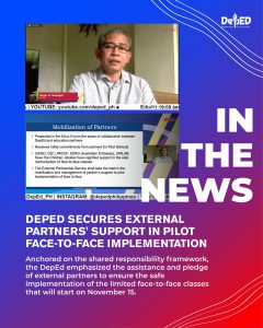 DepEd secures external partners’ support in pilot face-to-face implementation