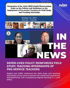 DepEd-CHED policy reinforces field study, teaching internships of pre-service teachers