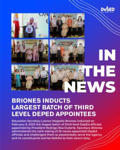 Briones inducts largest batch of third level DepEd appointees