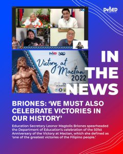 Briones: ‘We must also celebrate victories in our history’