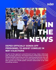 DepEd officially sends off personnel to assist COMELEC in May 9 elections