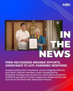 PRRD recognizes Briones’ efforts, assistance to IATF, pandemic response