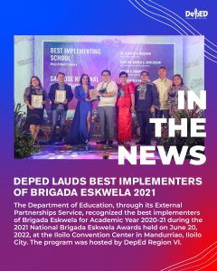 DepEd lauds best implementers of Brigada Eskwela 2021